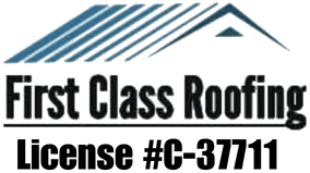 First Class Roofing LLC logo with Hawaii roofing license number #C-37711 – trusted roofing company in Oahu, Hawaii